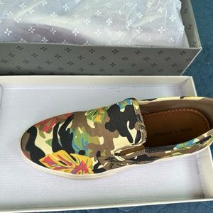 Sun + Stone Men’s Slip On Casual Sneakers Reins Tropical Canvas
